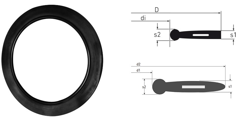 G-ST-P/S Rubber teتيل Profile Gasket drawings